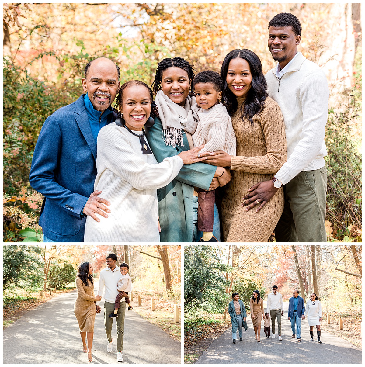 Fall mini session for a family of six at Awbury Arboretum taken by Ann Blake Photography, a Philadelphia family photographer.